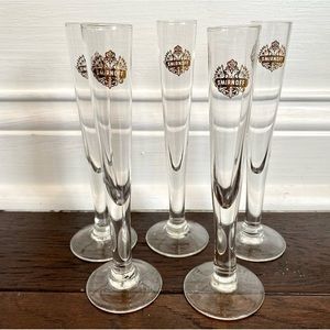 Vintage Smirnoff Flute Shot/Sipping Glasses - Set of 5